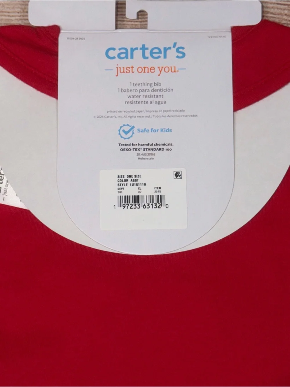 Carter’s Just One You “My First Valentines Day” Bib NWT